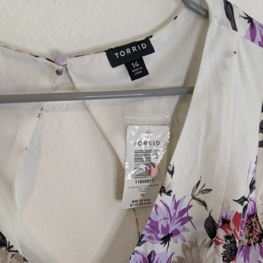 Torrid Maxi Skirt Romper Ivory Floral 14 NWT - Picture 6 of 7